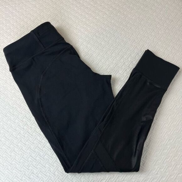 LOLË Womens Small Burst Black Athletic Leggings Pants Montreal Mesh Workout Yoga - Picture 10 of 10